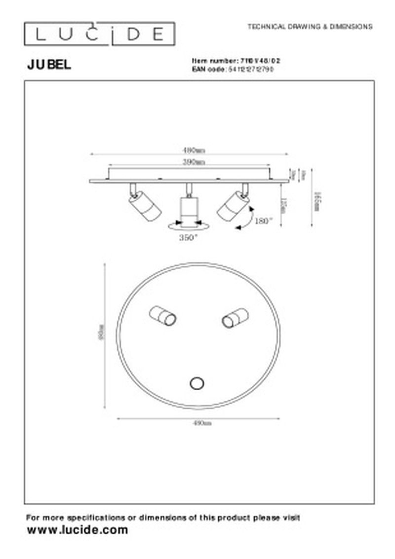 Lucide JUBEL - Zapustené stropné svietidlo - Ø 48 cm - LED Rozm. - 2700 K - Matné zlato / mosadz